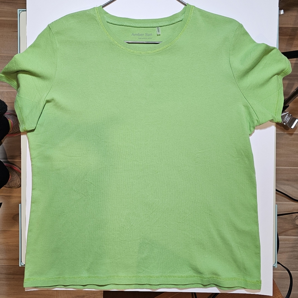 NWT Amber Sun Kiwi Green Tee in size XL - Picture 2 of 4